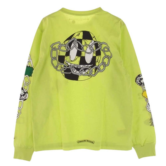 CHROME HEARTS クロムハーツ（原本無） Matty Boy PRO CHAIN GAME マッティボーイ プロ チェーン ゲーム 長袖 Tシャツ ロンT サイズL ライムグリーン系 L【極上美品】【中古】