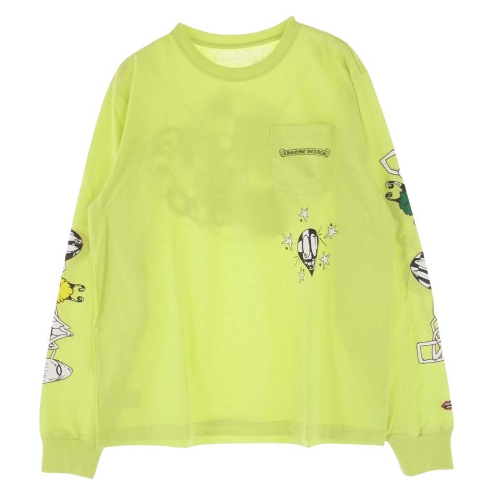 CHROME HEARTS クロムハーツ（原本無） Matty Boy PRO CHAIN GAME マッティボーイ プロ チェーン ゲーム 長袖 Tシャツ ロンT サイズL ライムグリーン系 L【極上美品】【中古】