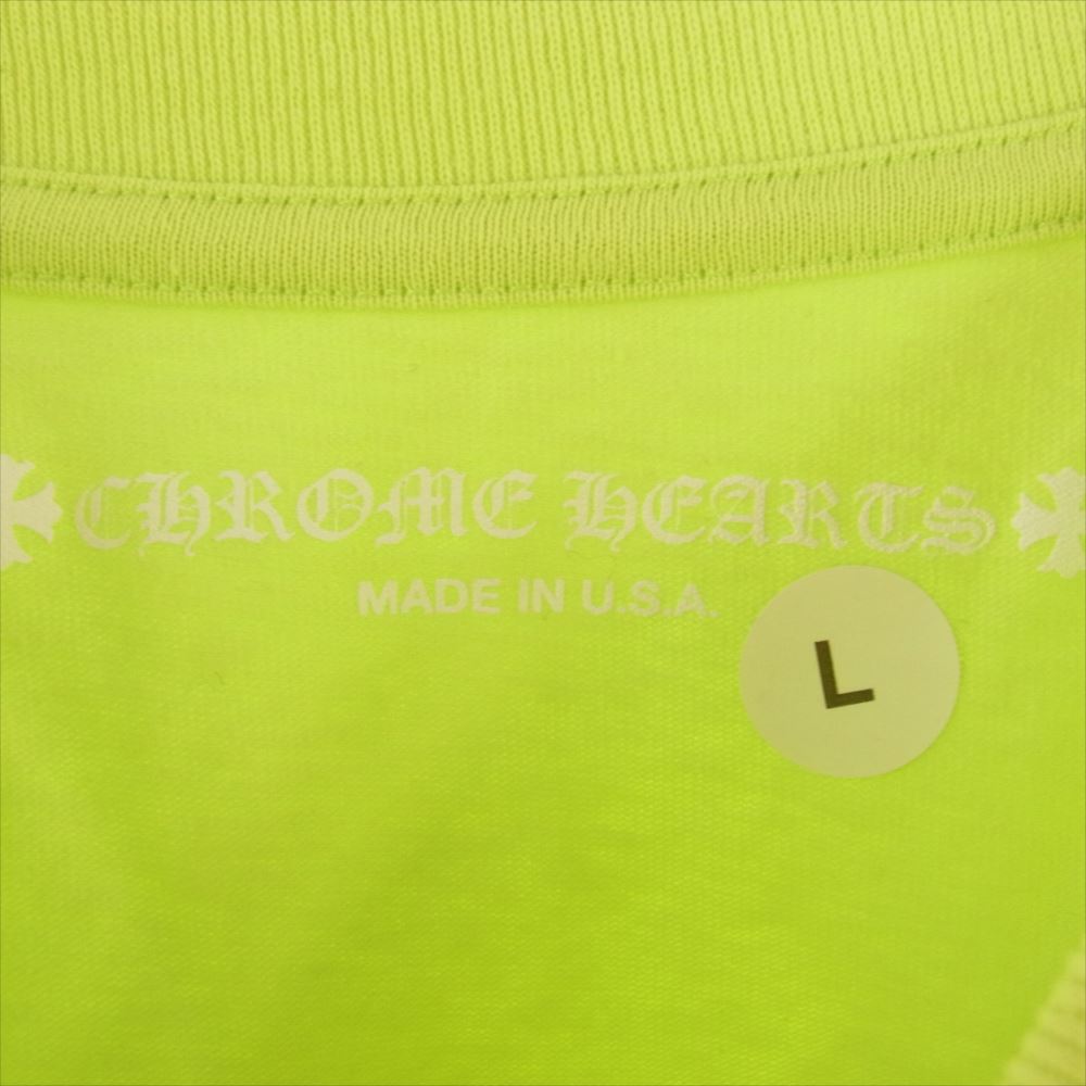 CHROME HEARTS クロムハーツ（原本無） Matty Boy PRO CHAIN GAME マッティボーイ プロ チェーン ゲーム 長袖 Tシャツ ロンT サイズL ライムグリーン系 L【極上美品】【中古】