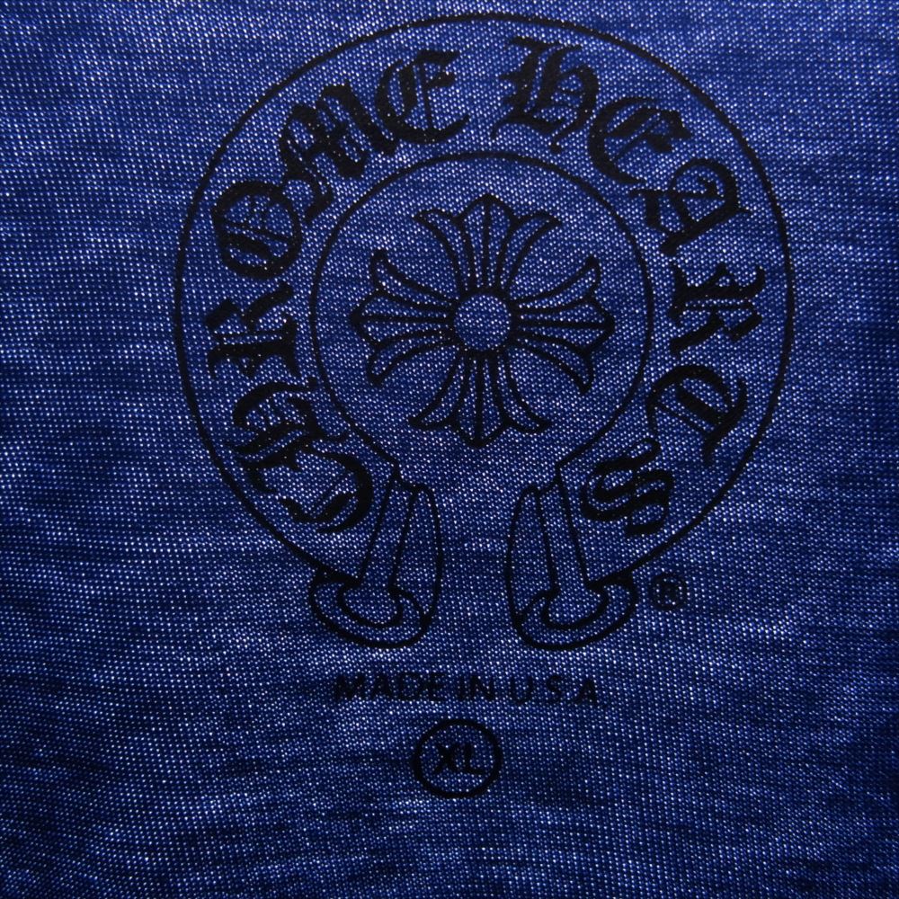 CHROME HEARTS クロムハーツ（原本無） Star L/S Tee スター クロスプリント ロングスリーブ 長袖 Tシャツ カットソー ロンT ブルー系 XL【極上美品】【中古】