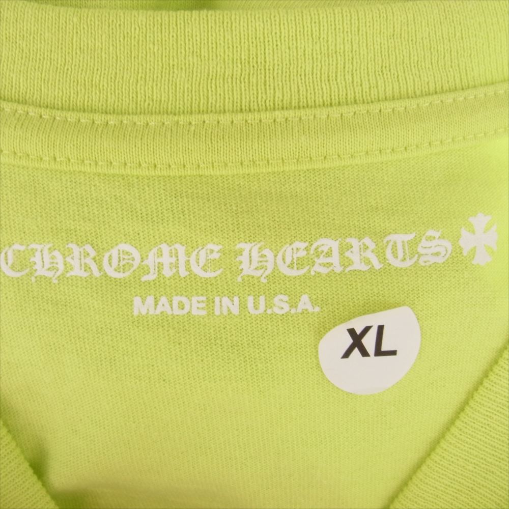 CHROME HEARTS クロムハーツ（原本無） Matty Boy PRO CHAIN GAME マッティボーイ プロ チェーン ゲーム 半袖 Tシャツ サイズ XL ライムグリーン系 XL【極上美品】【中古】