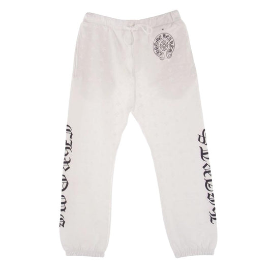 CHROME HEARTS クロムハーツ（原本無） CH PLUS SWTPANTS CHプラス ホースシュー ロゴプリント スウェットパンツ ホワイト系 M【極上美品】【中古】