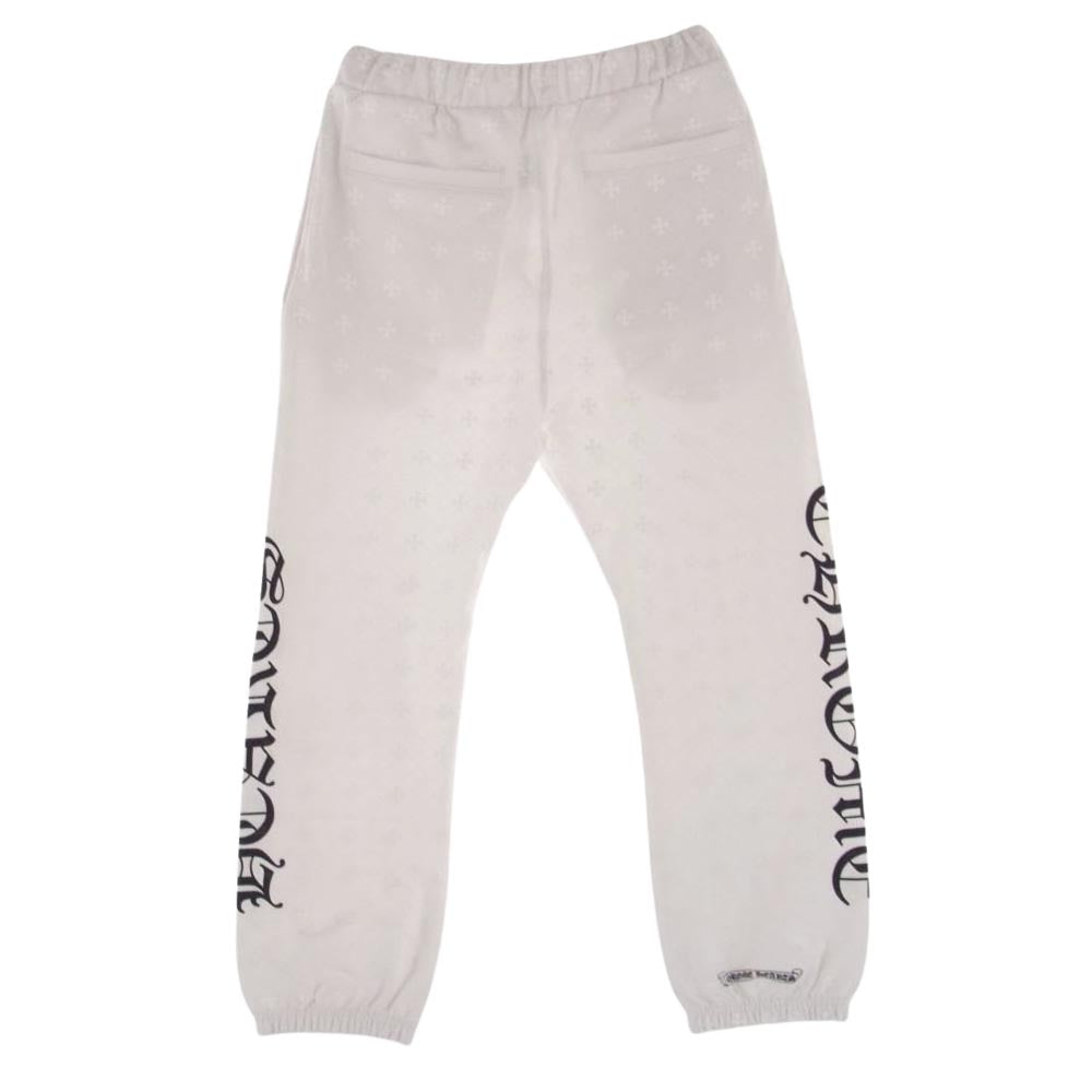 CHROME HEARTS クロムハーツ（原本無） CH PLUS SWTPANTS CHプラス ホースシュー ロゴプリント スウェットパンツ ホワイト系 M【極上美品】【中古】