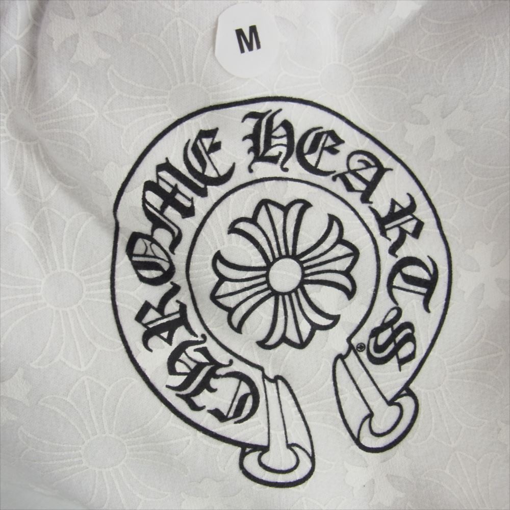 CHROME HEARTS クロムハーツ（原本無） CH PLUS SWTPANTS CHプラス ホースシュー ロゴプリント スウェットパンツ ホワイト系 M【極上美品】【中古】
