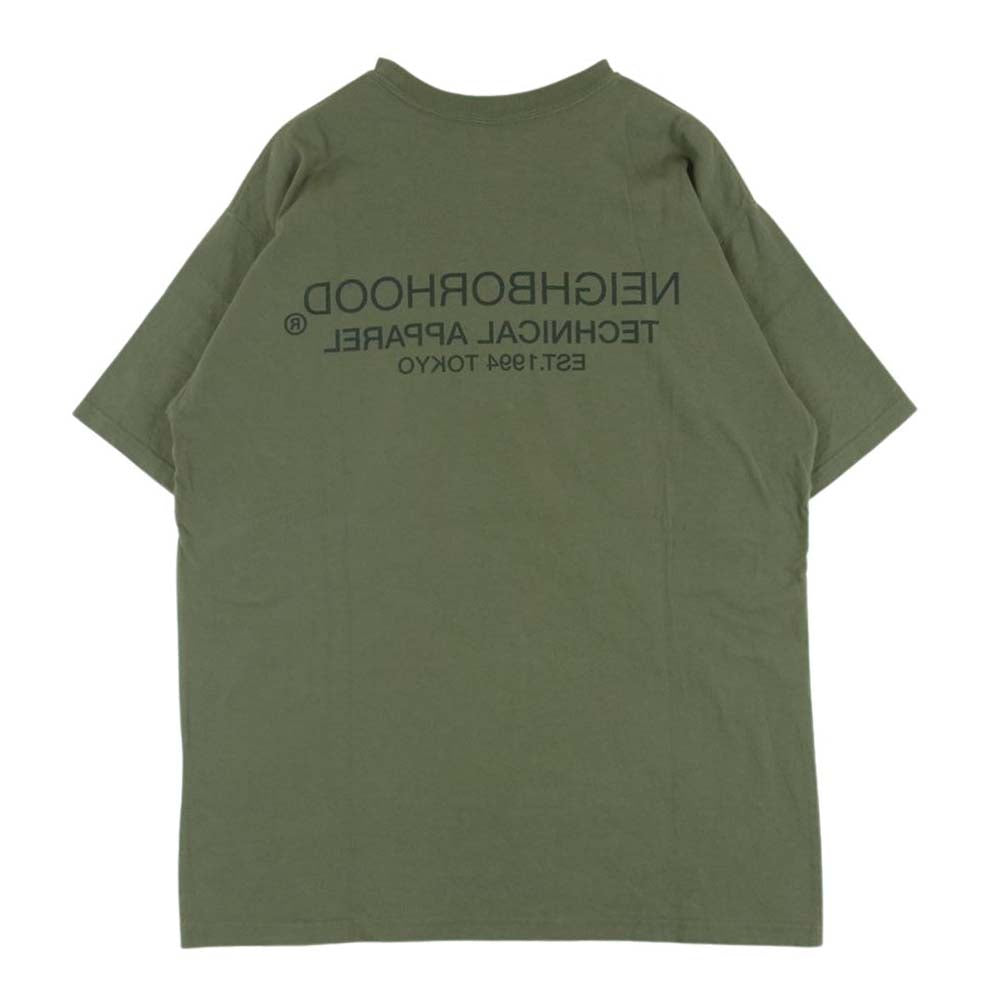 NEIGHBORHOOD ネイバーフッド 211PCNH-ST14 LABEL / C-TEE.SS ロゴ プリント 半袖 Tシャツ カーキ系 S【中古】