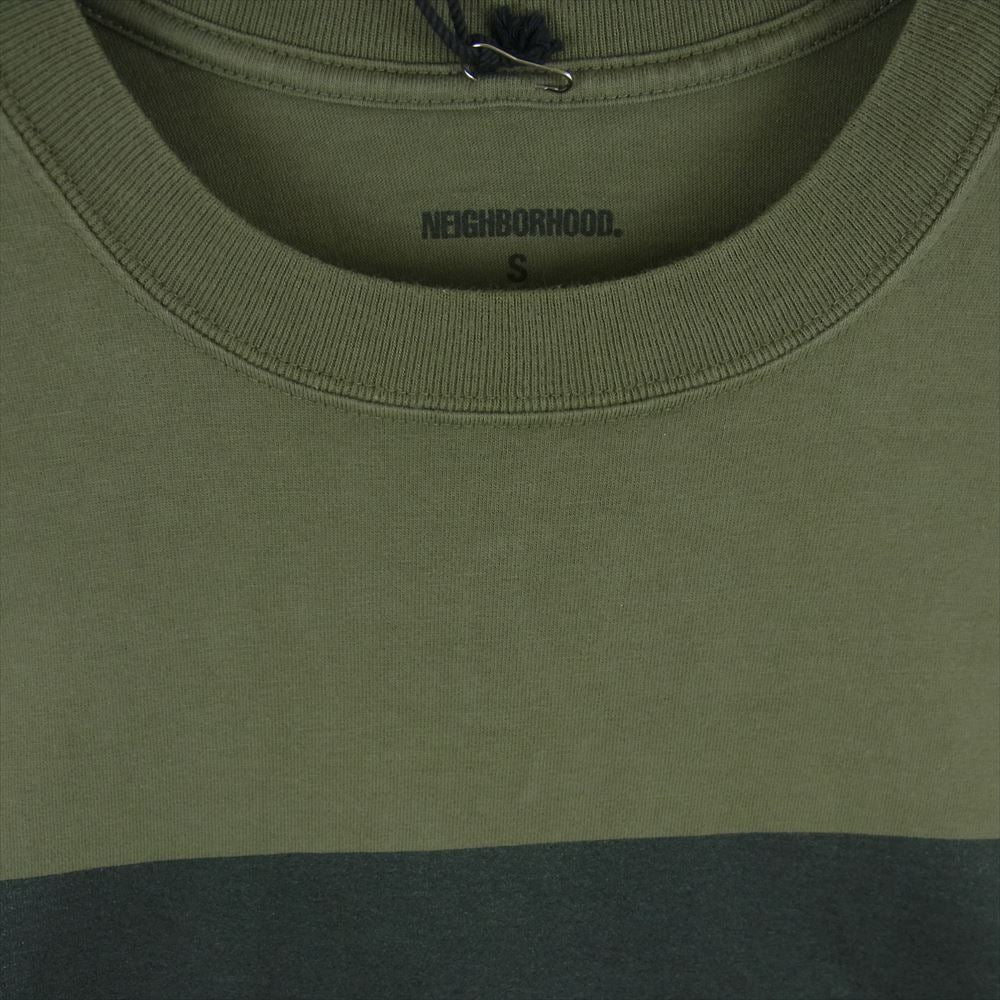 NEIGHBORHOOD ネイバーフッド 211PCNH-ST14 LABEL / C-TEE.SS ロゴ プリント 半袖 Tシャツ カーキ系 S【中古】