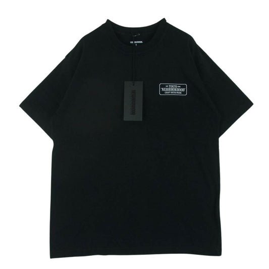 NEIGHBORHOOD ネイバーフッド 211PCNH-ST01 BAR ＆ SHIELD / C-TEE.SS プリント 半袖 Tシャツ ブラック系 S【中古】