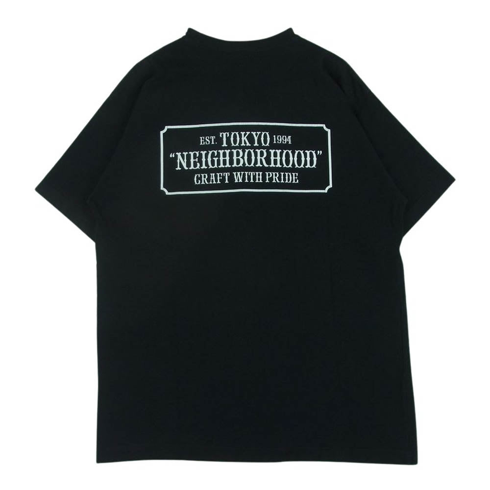 NEIGHBORHOOD ネイバーフッド 211PCNH-ST01 BAR ＆ SHIELD / C-TEE.SS プリント 半袖 Tシャツ ブラック系 S【中古】