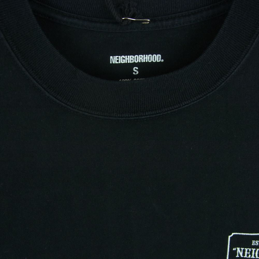 NEIGHBORHOOD ネイバーフッド 211PCNH-ST01 BAR ＆ SHIELD / C-TEE.SS プリント 半袖 Tシャツ ブラック系 S【中古】