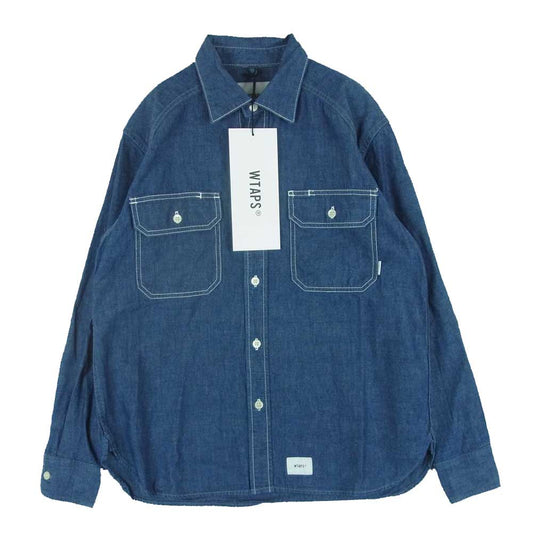 WTAPS ダブルタップス 191GWDT-SHM01 CELL CHAMBRAY デニム シャツ 長袖 インディゴブルー系 01【中古】
