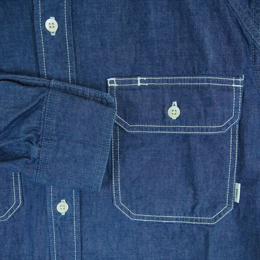 WTAPS ダブルタップス 191GWDT-SHM01 CELL CHAMBRAY デニム シャツ 長袖 インディゴブルー系 01【中古】