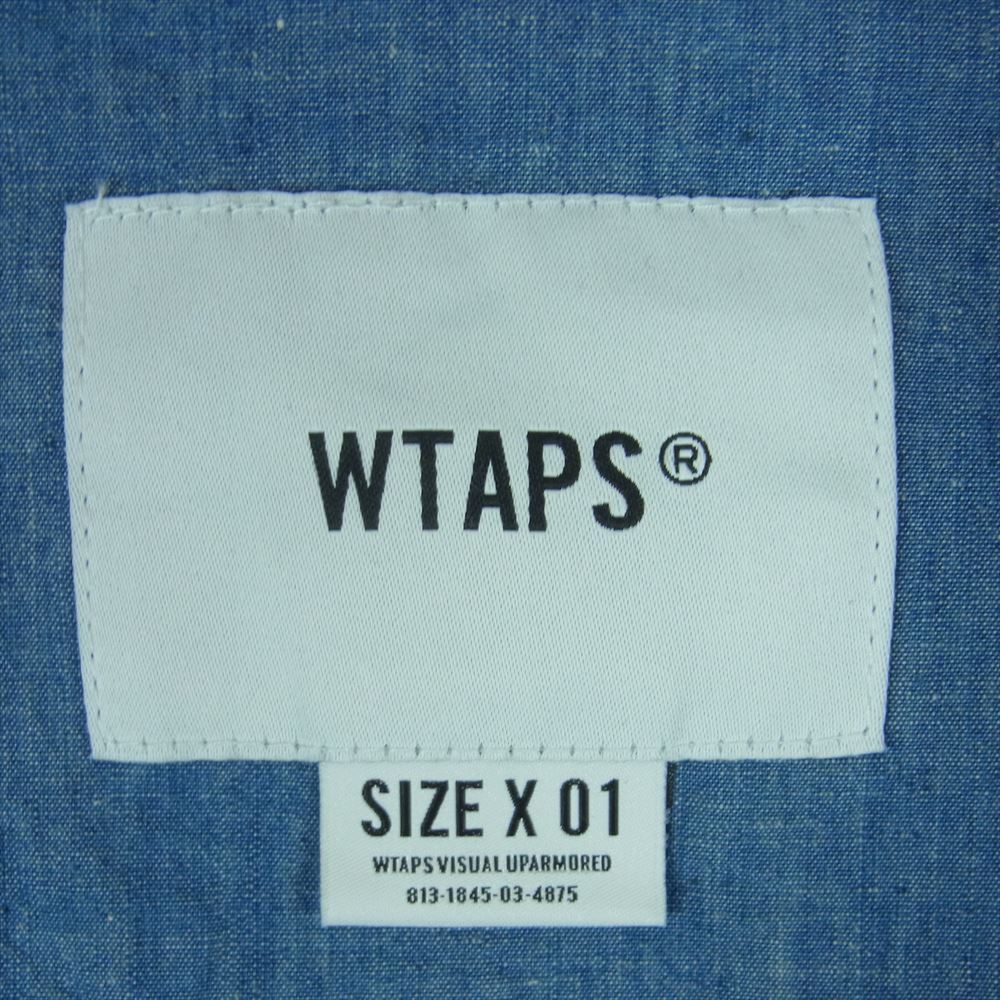 WTAPS ダブルタップス 181BRDT-SHM02 CELL LS SHIRT セル ロングスリーブ 長袖 シャツ インディゴブルー系 01【美品】【中古】