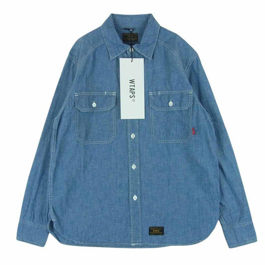 WTAPS ダブルタップス 172WVDT-SHM04 SEAGULL SHIRT CHAMBRAY シャンブレー ワーク 長袖 シャツ インディゴブルー系 1【美品】【中古】