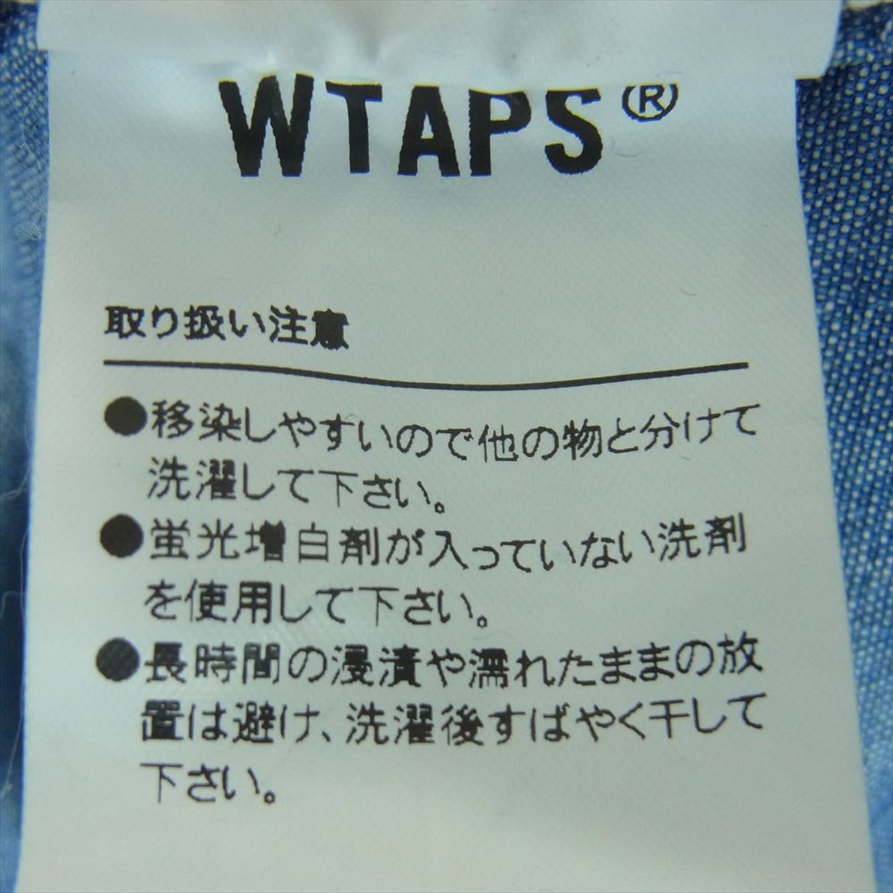 WTAPS ダブルタップス 172WVDT-SHM04 SEAGULL SHIRT CHAMBRAY シャンブレー ワーク 長袖 シャツ インディゴブルー系 1【美品】【中古】