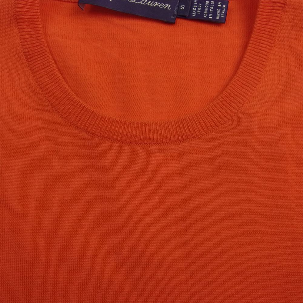 RALPH LAUREN ラルフローレン パープルレーベル イタリア製 ハイゲージ ウール ニット オレンジ系 S【中古】