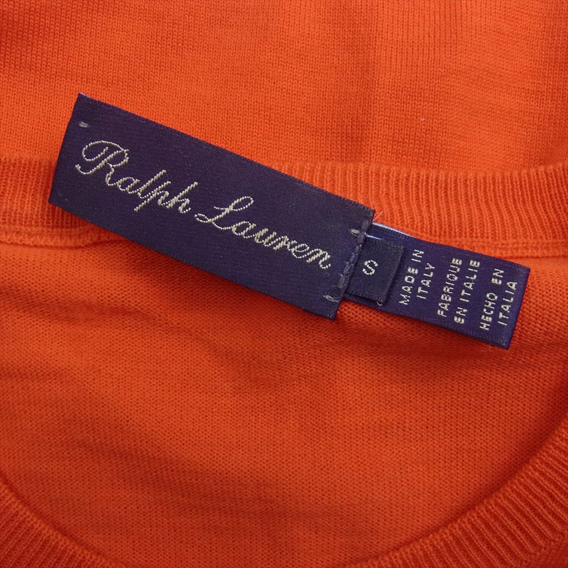 RALPH LAUREN ラルフローレン パープルレーベル イタリア製 ハイゲージ ウール ニット オレンジ系 S【中古】