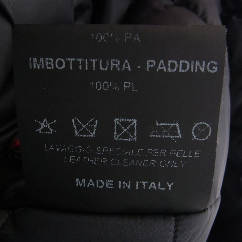 ギャレット イタリア製 中綿キルティング レザー シングルライダース ジャケット  ブラック系 50【中古】