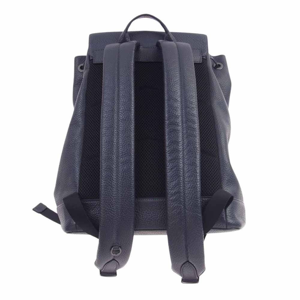 COACH コーチ C4134 バックパック リュックサック シュリンクレザー ネイビー系【中古】