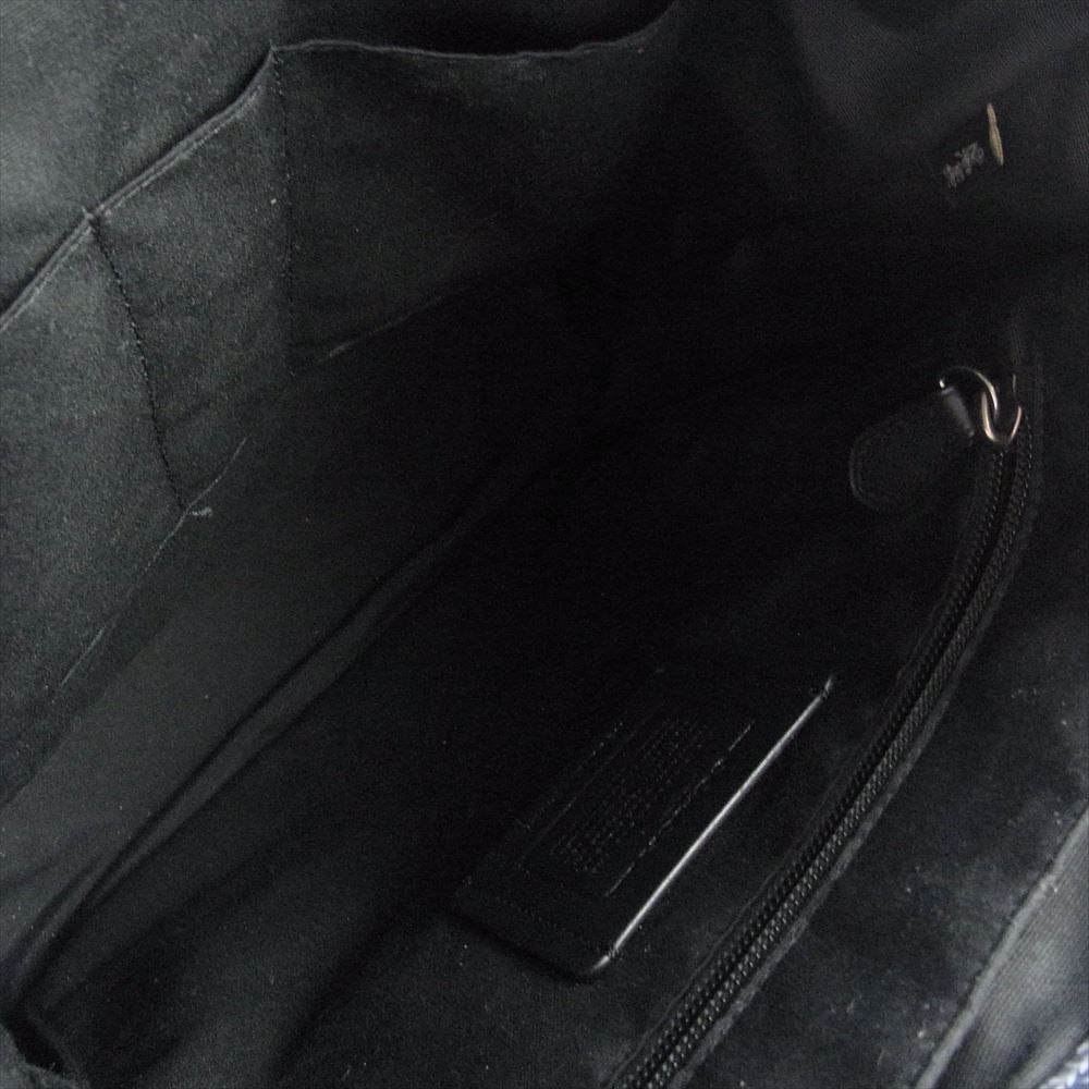 COACH コーチ C4134 バックパック リュックサック シュリンクレザー ネイビー系【中古】