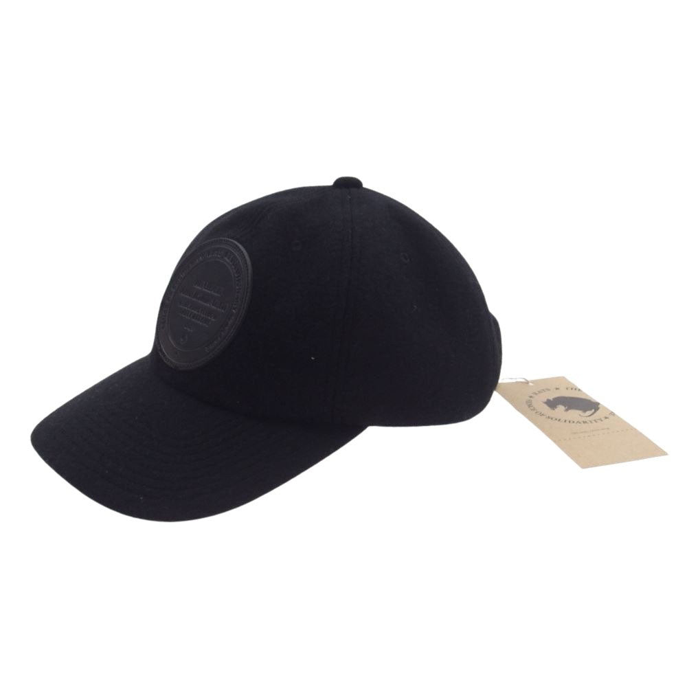 RATS ラッツ 23AW 23 RA-1111 WOOL LEATHER PATCH CAP ウール レザー パッチ キャップ ブラック系 F【美品】【中古】