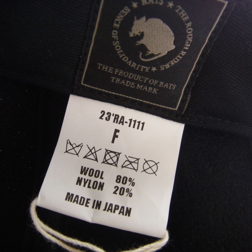 RATS ラッツ 23AW 23 RA-1111 WOOL LEATHER PATCH CAP ウール レザー パッチ キャップ ブラック系 F【美品】【中古】