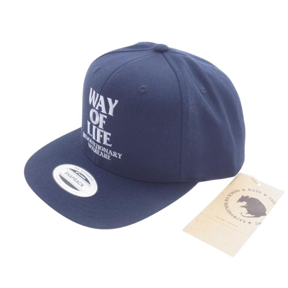 RATS ラッツ 24SS 24 SPA-0102 EMBROIDERY CAP WAY OF LIFE エンブロイダリー 刺繍 キャップ スナップバック ネイビー系 FREE【中古】