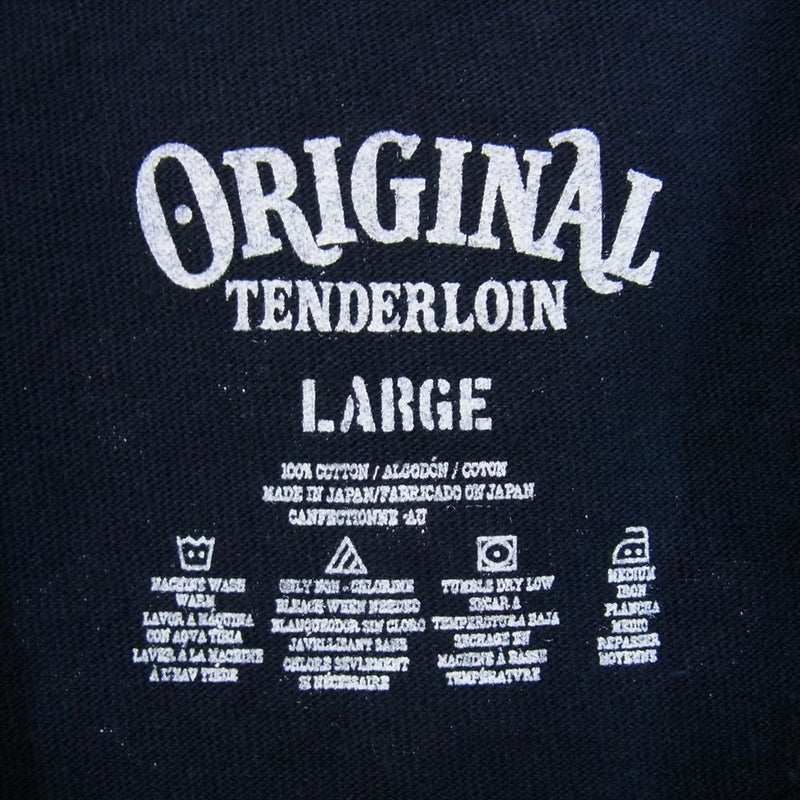 TENDERLOIN テンダーロイン TEE 2C バック ボルネオスカル プリント 半袖 Ｔシャツ ネイビー系 L【中古】