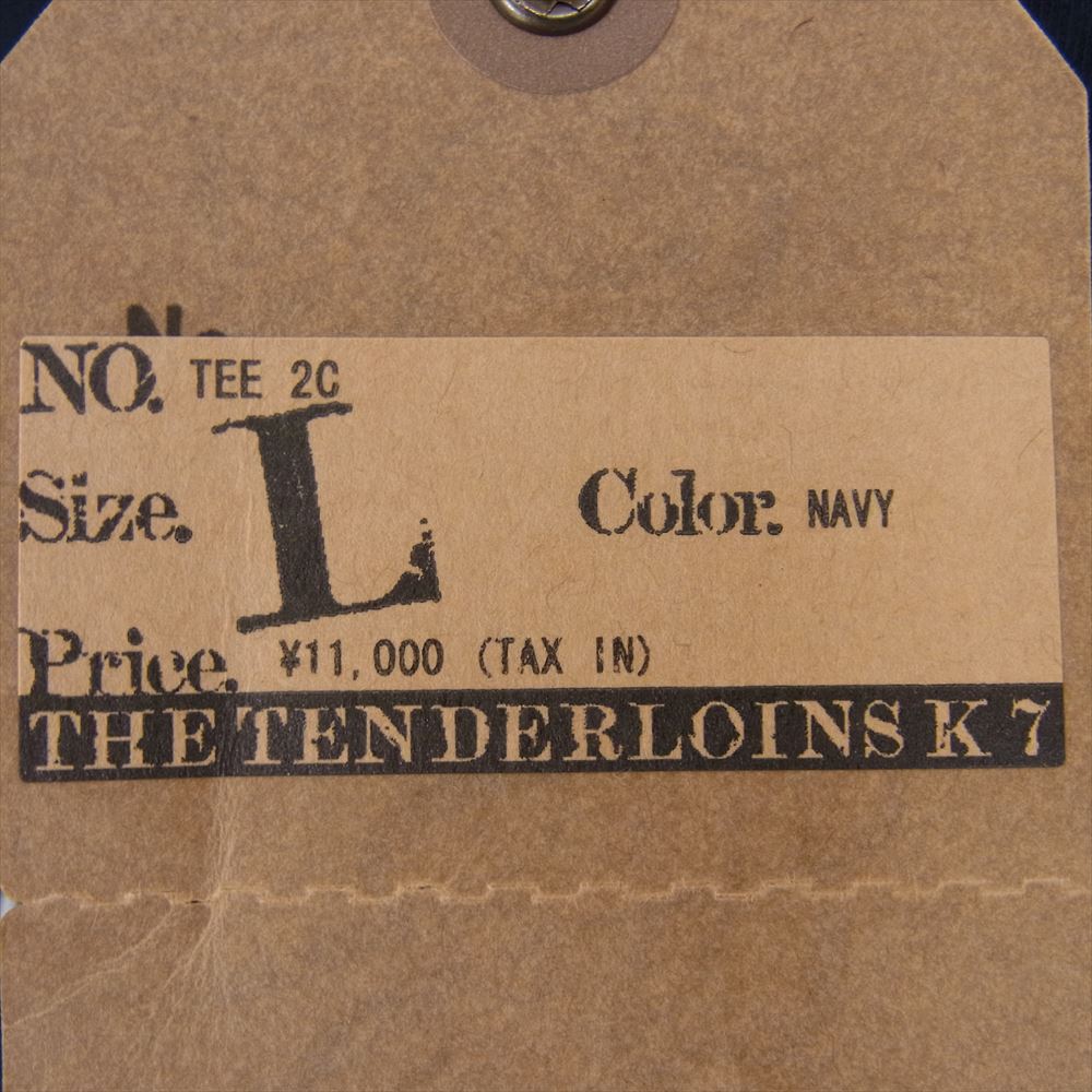 TENDERLOIN テンダーロイン TEE 2C バック ボルネオスカル プリント 半袖 Ｔシャツ ネイビー系 L【中古】