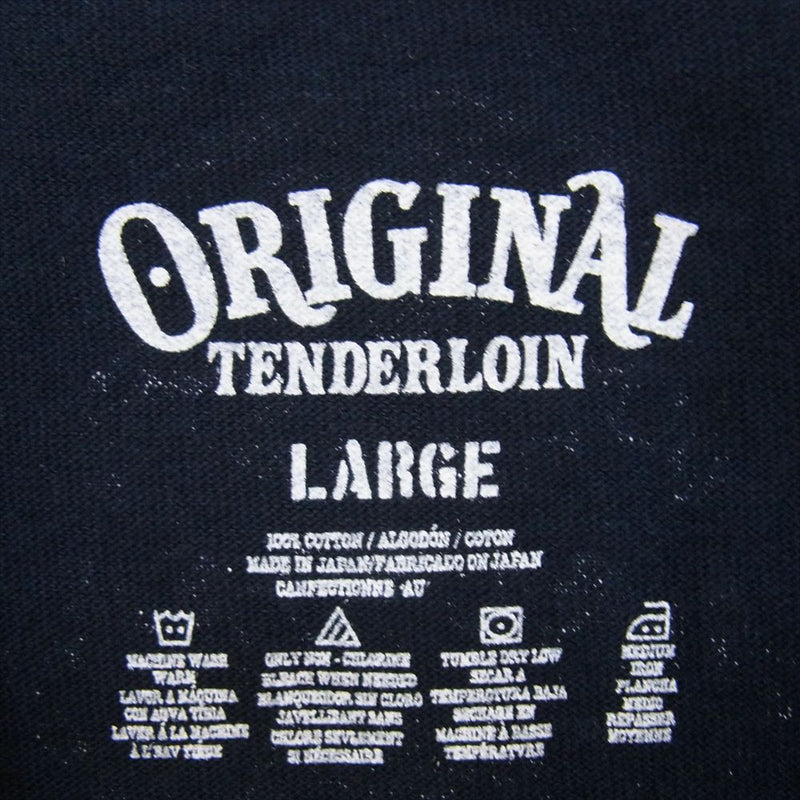 TENDERLOIN テンダーロイン TEE 2B バック ボルネオスカル プリント 半袖 Ｔシャツ ネイビー系 L【中古】