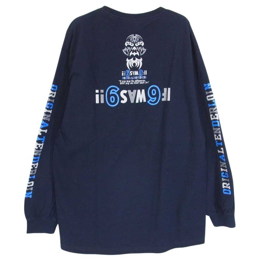 TENDERLOIN テンダーロイン LONG SLEEVE TEE 2A バック ボルネオスカル プリント 長袖 Tシャツ ネイビー系 L【中古】