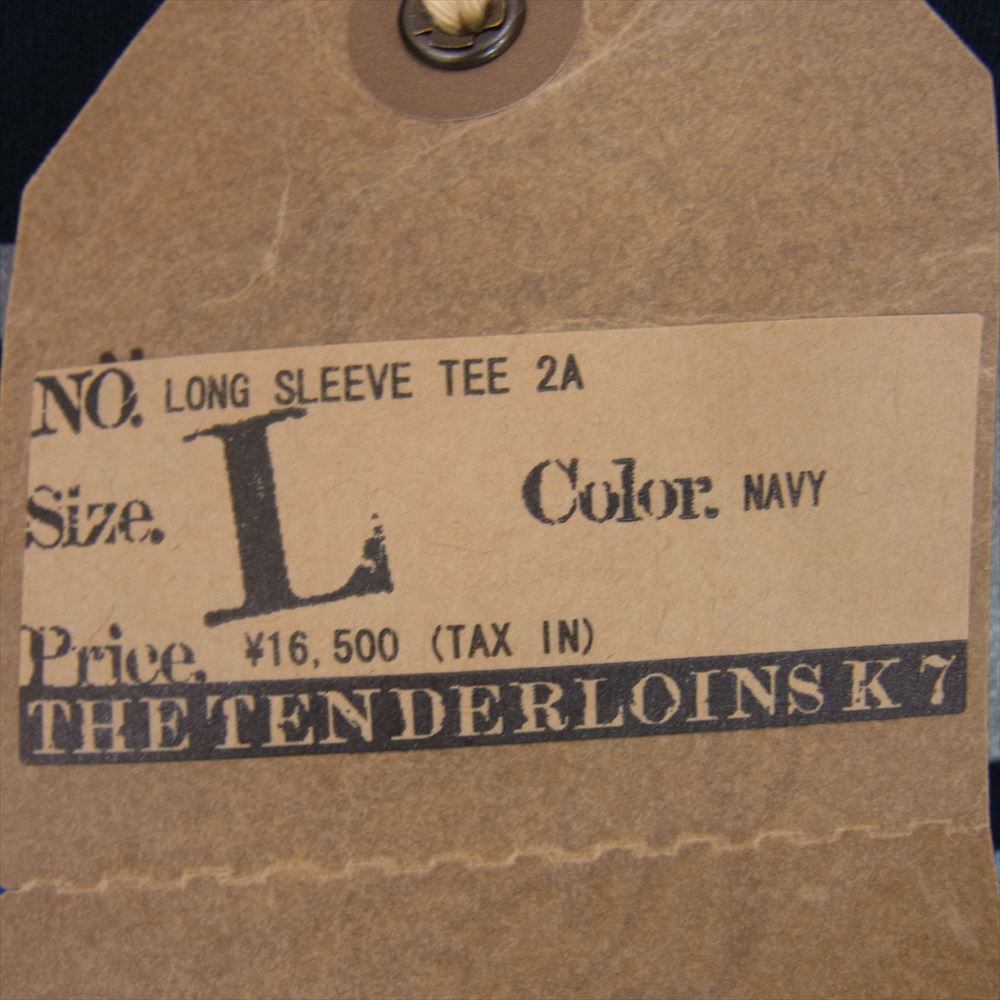 TENDERLOIN テンダーロイン LONG SLEEVE TEE 2A バック ボルネオスカル プリント 長袖 Tシャツ ネイビー系 L【中古】