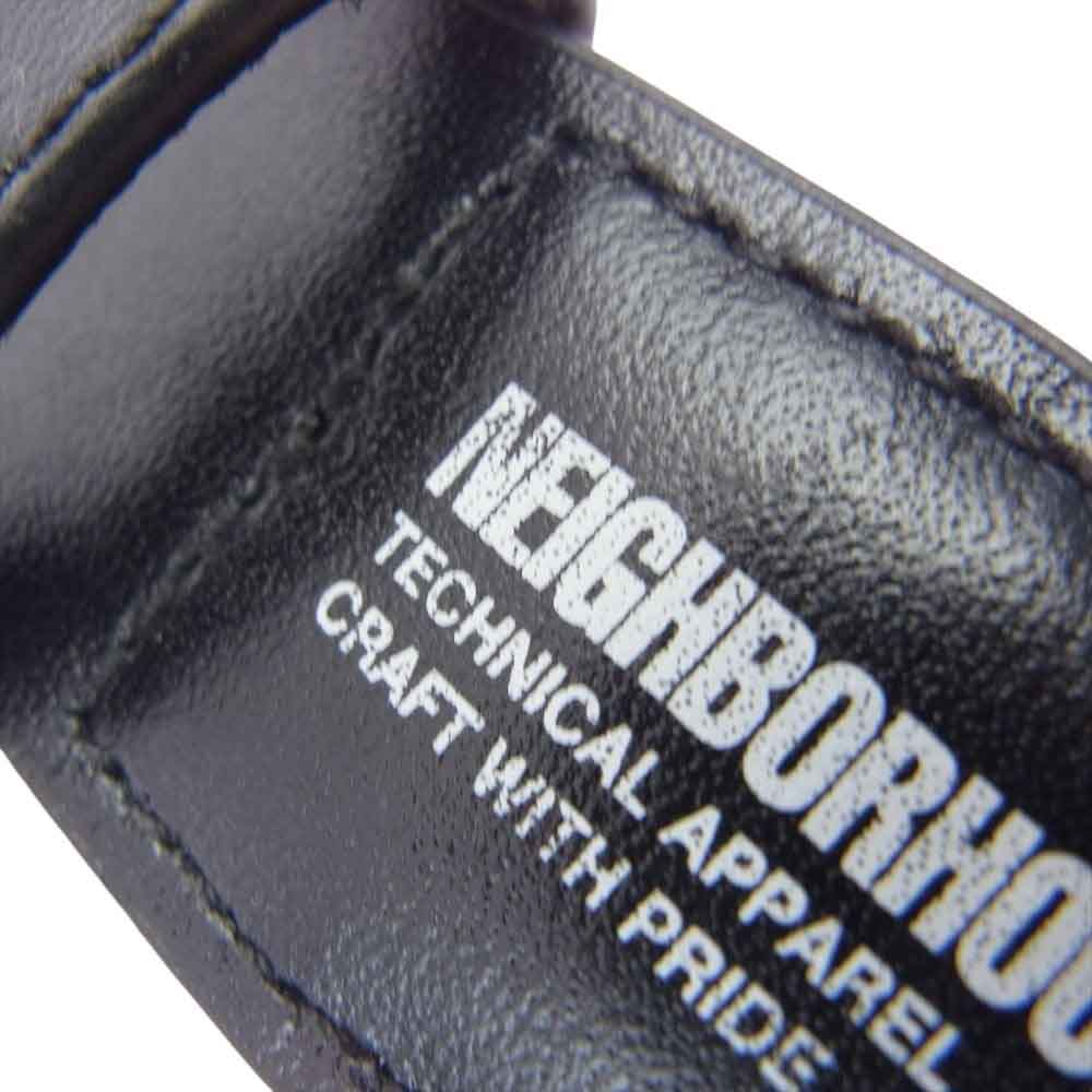 NEIGHBORHOOD ネイバーフッド 24SS 241PKNH-AC02 LEATHER MESH BELT レザーメッシュ ベルト ブラック系 ホワイト系 F【中古】