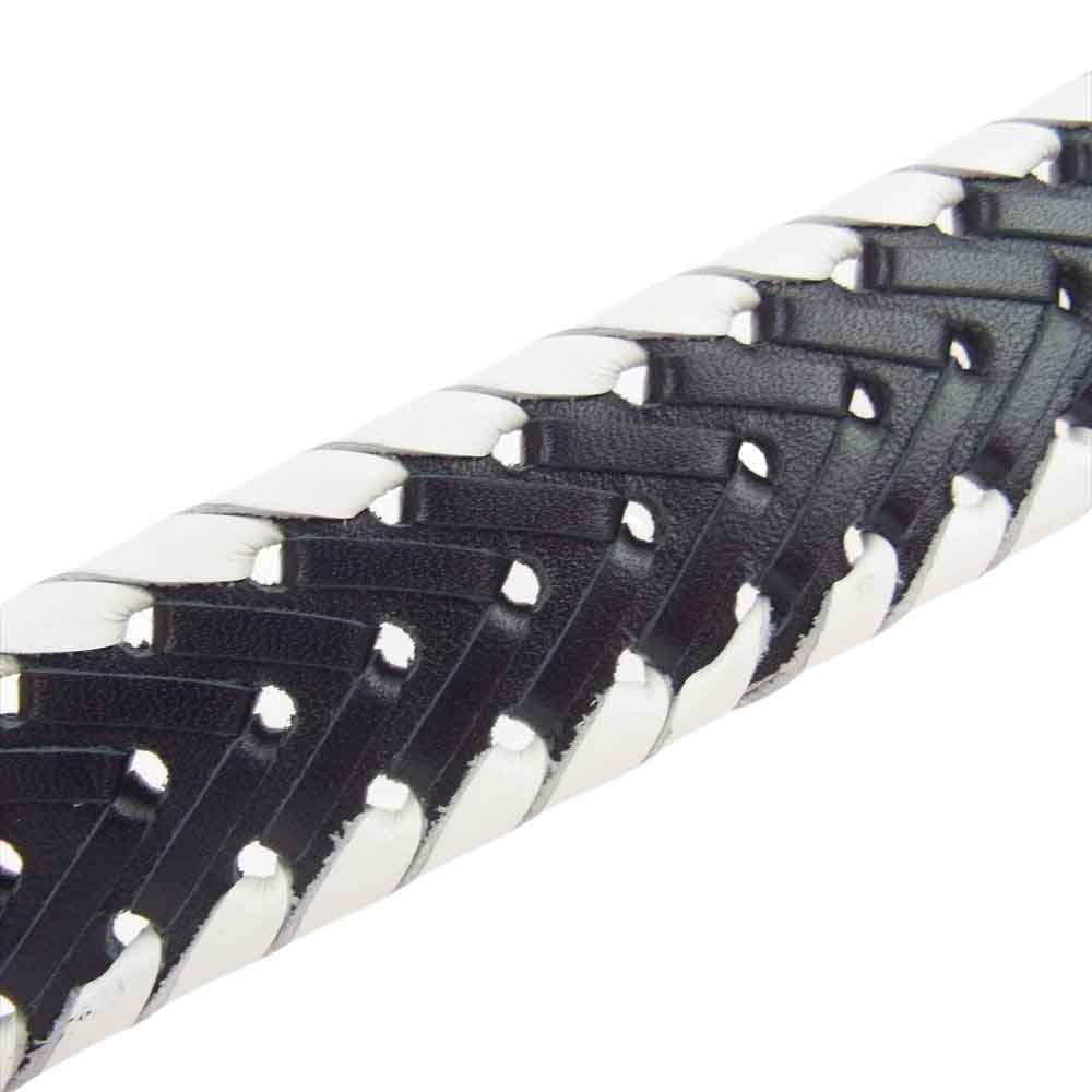 NEIGHBORHOOD ネイバーフッド 24SS 241PKNH-AC02 LEATHER MESH BELT レザーメッシュ ベルト ブラック系 ホワイト系 F【中古】