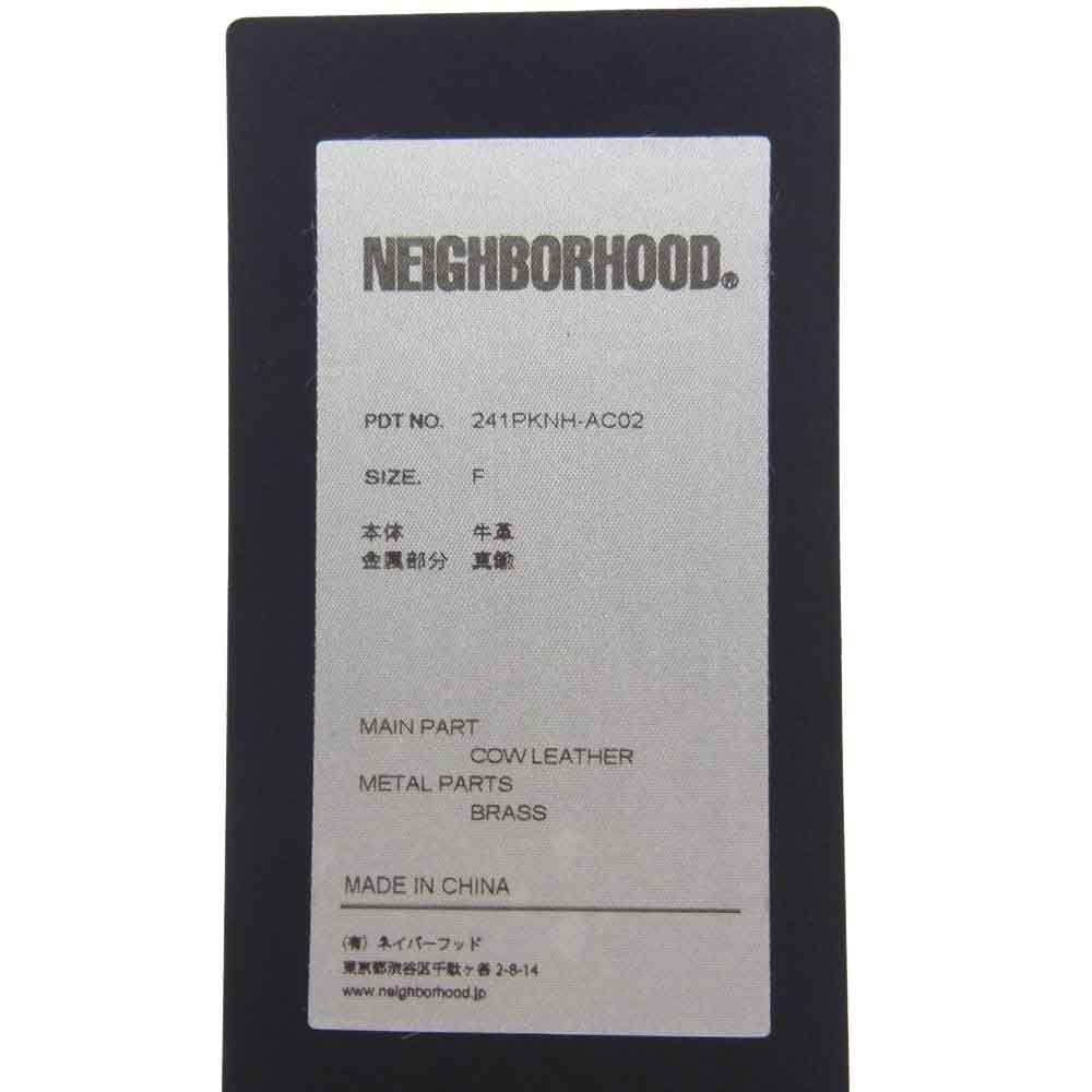 NEIGHBORHOOD ネイバーフッド 24SS 241PKNH-AC02 LEATHER MESH BELT レザーメッシュ ベルト ブラック系 ホワイト系 F【中古】