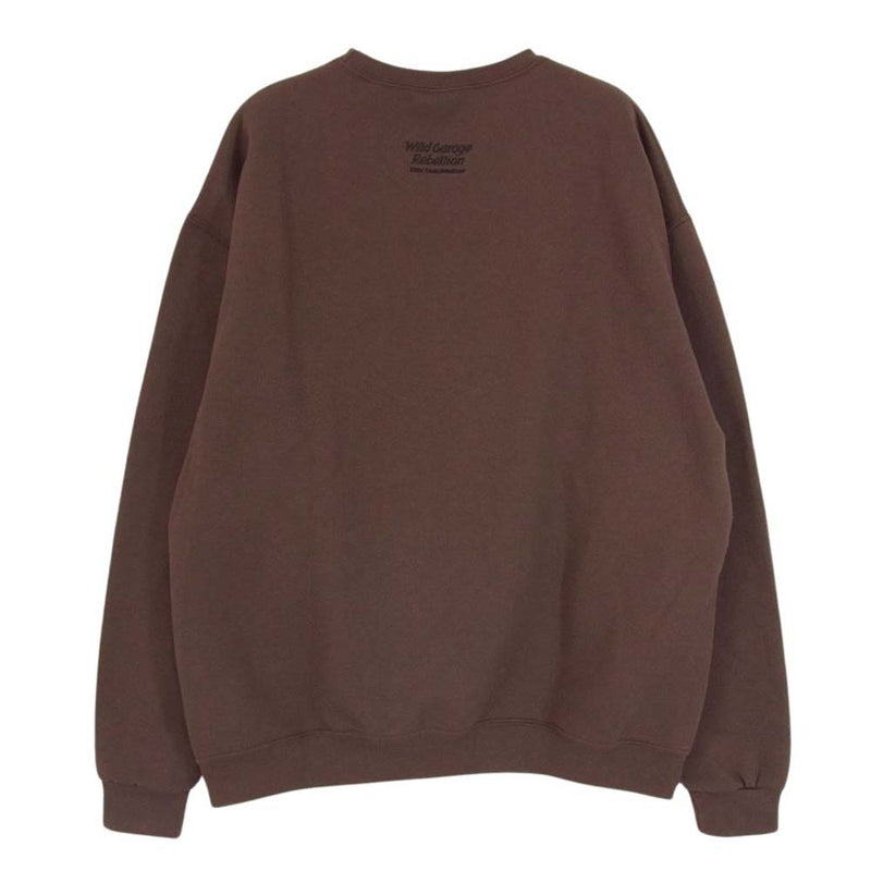 WACKO MARIA ワコマリア 23AW 23FW-WMC-SS10 CREW NECK SWEAT SHIRT TYPE-2 クルーネック スウェット US規格 JERZEESボディー ブラウン系 L【中古】