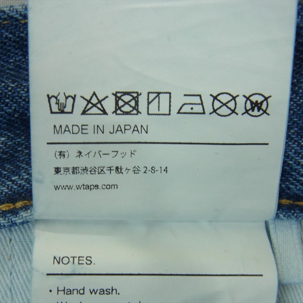 WTAPS ダブルタップス 23AW 232WVDT-PTM04 BLUES STRAIGHT TROUSERS COTTON. DENIM 14oz デニム ストレート ジーンズ パンツ LONG LIVE インディゴブルー系 33 × 26【美品】【中古】