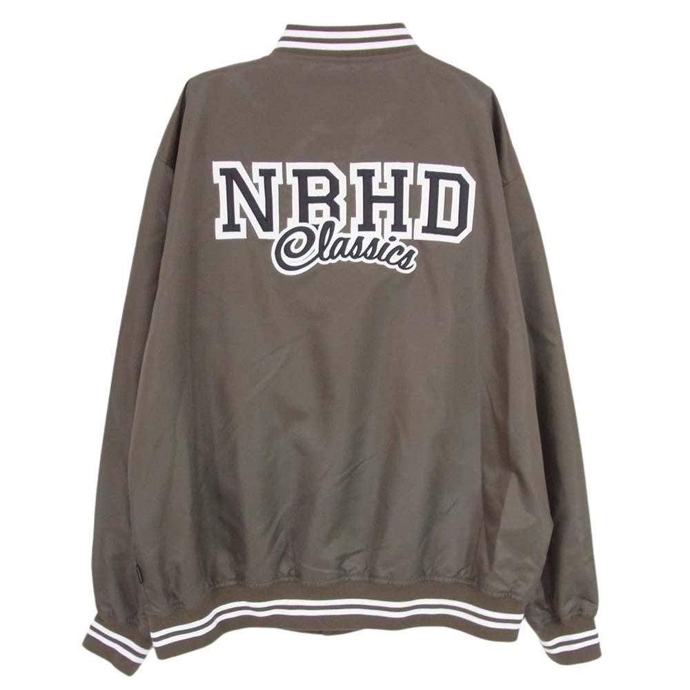 NEIGHBORHOOD ネイバーフッド 24SS 241TSNH－JKM04 BASEBALL JACKET ベースボール ジャケット ナイロン スタジャン NHワッペン刺繍 ブラウン系 L【中古】