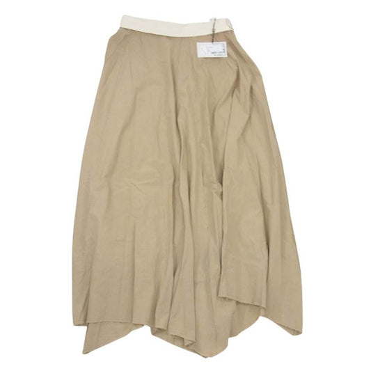 LOEWE ロエベ 28003861 国内正規品 ロングスカート ワイドシルエット カットオフ ベージュ系 42【美品】【中古】