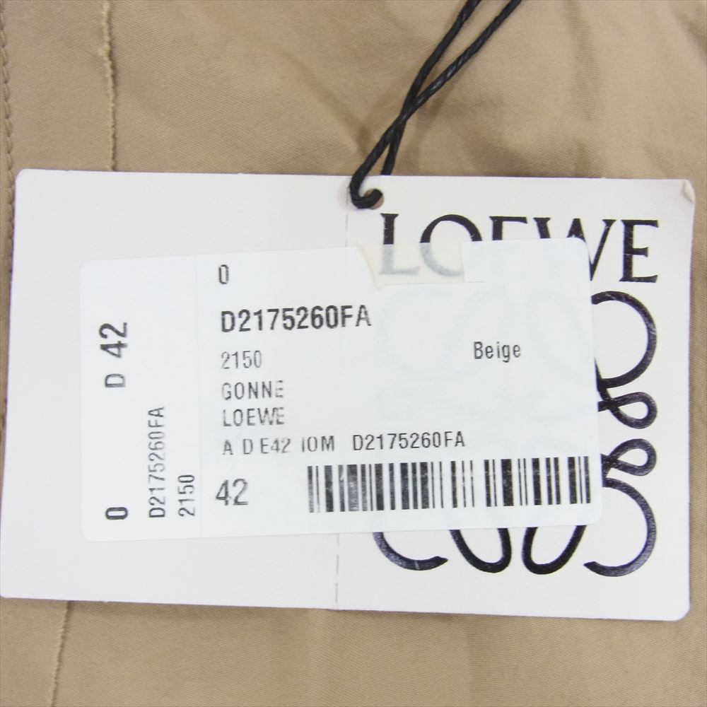 LOEWE ロエベ 28003861 国内正規品 ロングスカート ワイドシルエット カットオフ ベージュ系 42【美品】【中古】