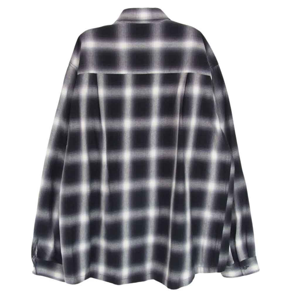ビッグマイク 102315000 SANFORIZED LIGHT FLANNEL CHECK SHIRTS サンフォライズド ライトフランネル オンブレ チェック 猫目ボタン 長袖 シャツ ブラック系 M【中古】