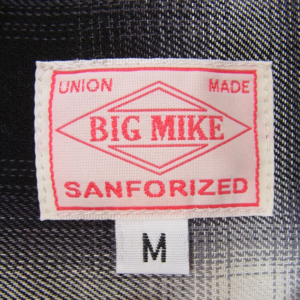 ビッグマイク 102315000 SANFORIZED LIGHT FLANNEL CHECK SHIRTS サンフォライズド ライトフランネル オンブレ チェック 猫目ボタン 長袖 シャツ ブラック系 M【中古】