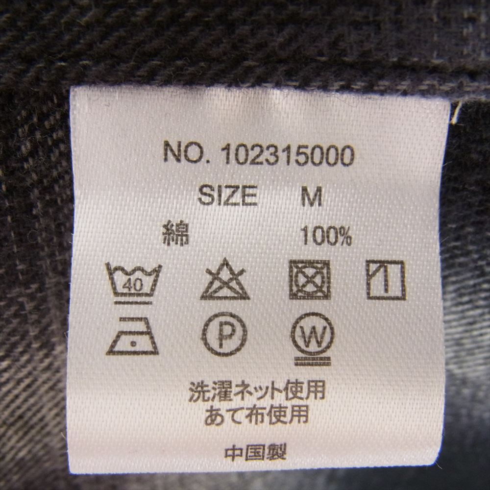 ビッグマイク 102315000 SANFORIZED LIGHT FLANNEL CHECK SHIRTS サンフォライズド ライトフランネル オンブレ チェック 猫目ボタン 長袖 シャツ ブラック系 M【中古】