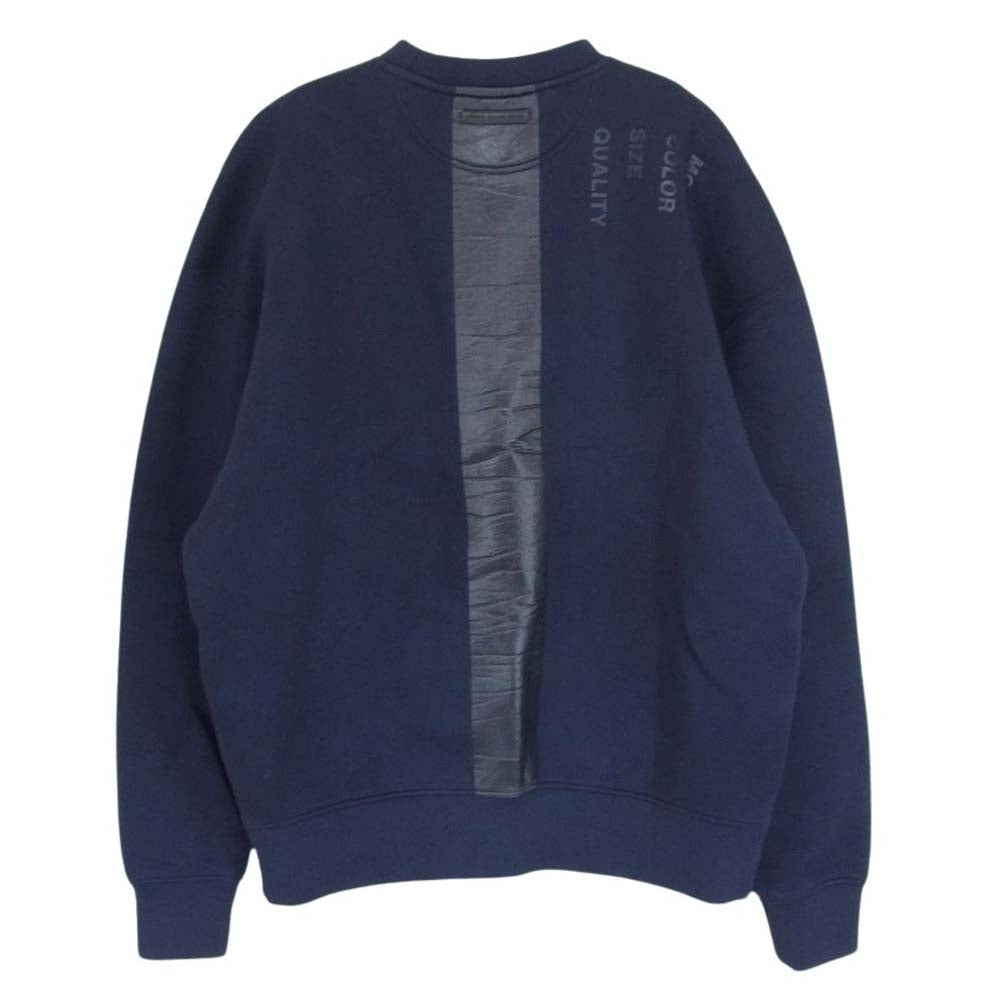 DIESEL ディーゼル BLACK GOLD ブラック ゴールド ネオプレン ロゴ サイドジップ クルーネック スウェット ネイビー系 M【中古】