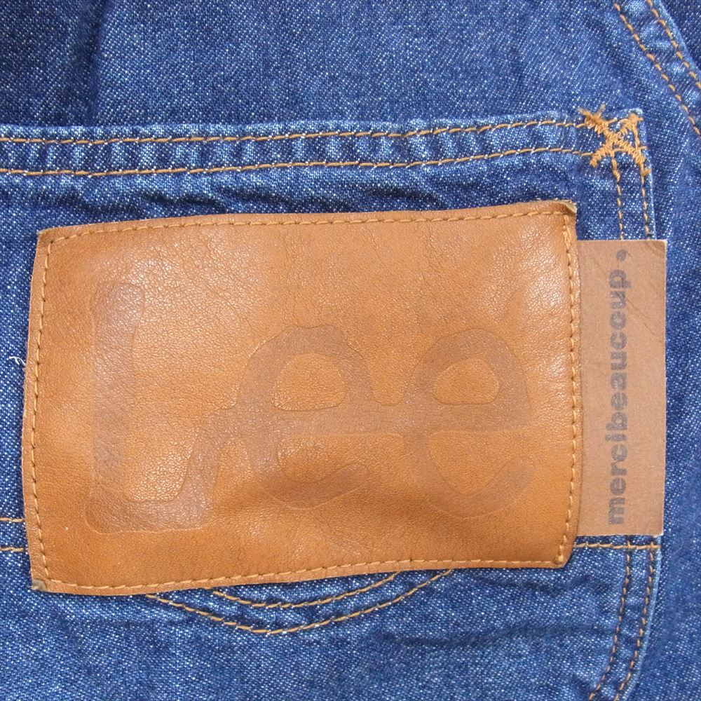 メルシーボークー LEE リー うしろまえ サルエル ストレート デニム  パンツ インディゴブルー系 M【中古】
