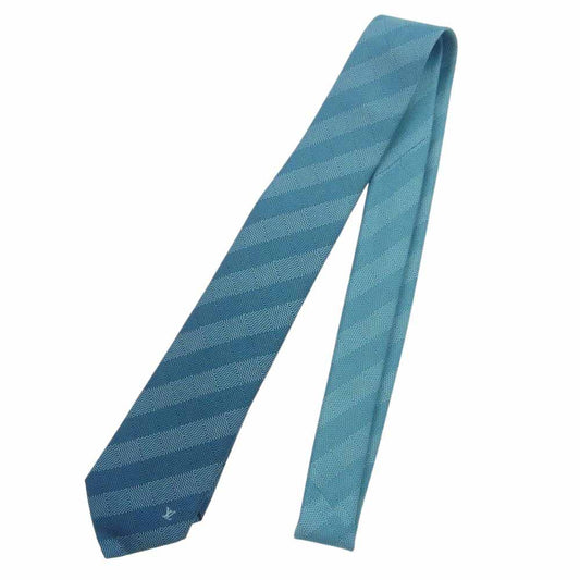 LOUIS VUITTON ルイ・ヴィトン イタリア製 シルク100％ ダミエ ネクタイ ライトブルー系【新古品】【未使用】【中古】
