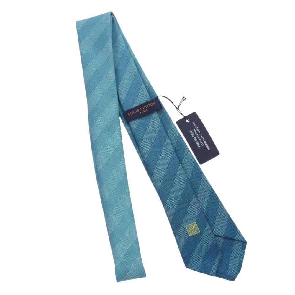 LOUIS VUITTON ルイ・ヴィトン イタリア製 シルク100％ ダミエ ネクタイ ライトブルー系【新古品】【未使用】【中古】