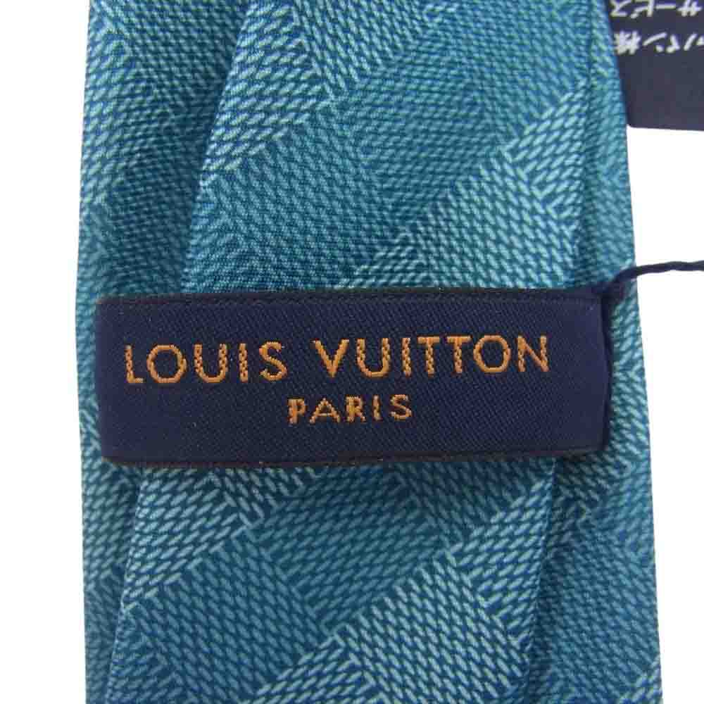 LOUIS VUITTON ルイ・ヴィトン イタリア製 シルク100％ ダミエ ネクタイ ライトブルー系【新古品】【未使用】【中古】