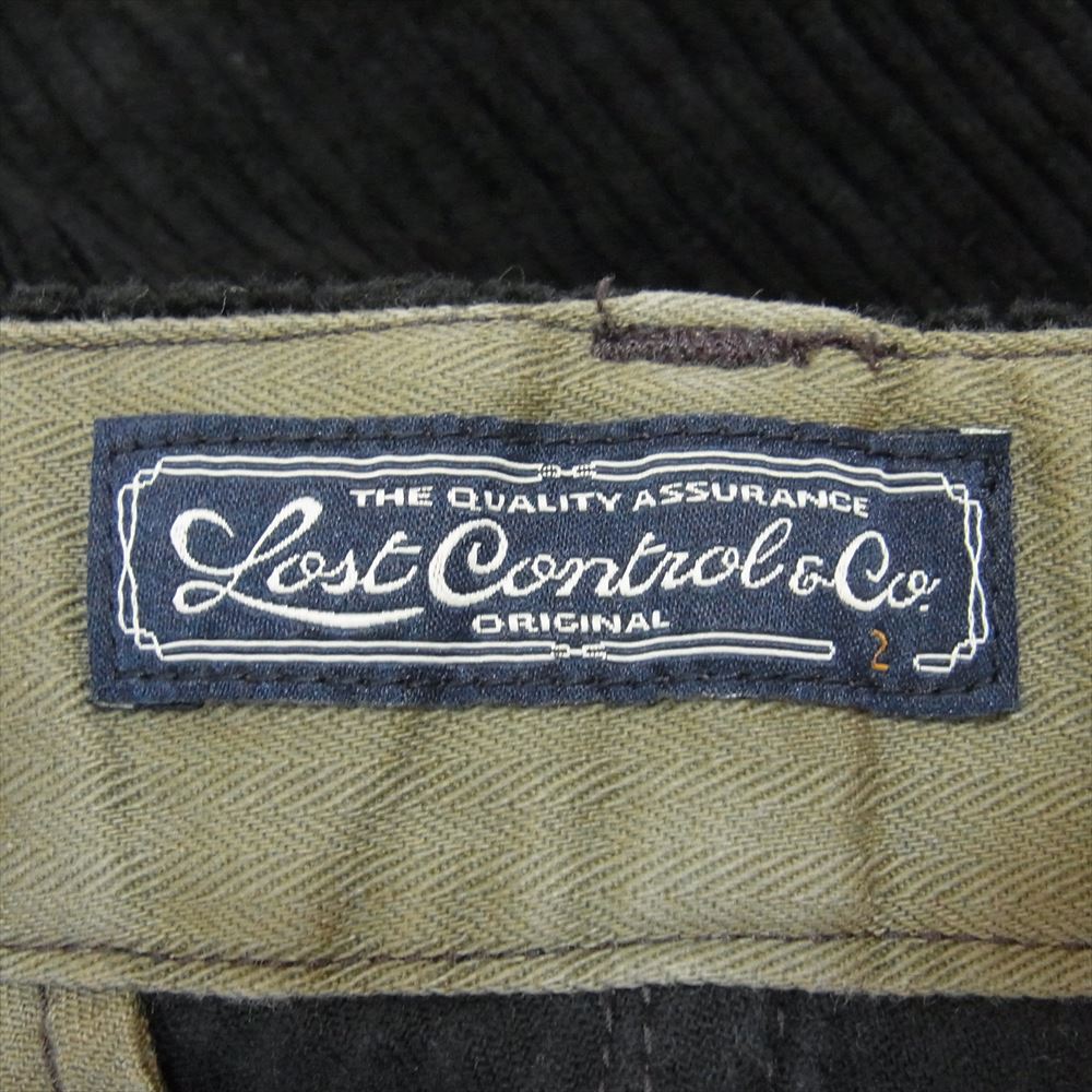 LOST CONTROL ロストコントロール L17A2-3031 Corduroy Wide Pants フライボタン コーデュロイ ワイドパンツ ブラック系 2【中古】