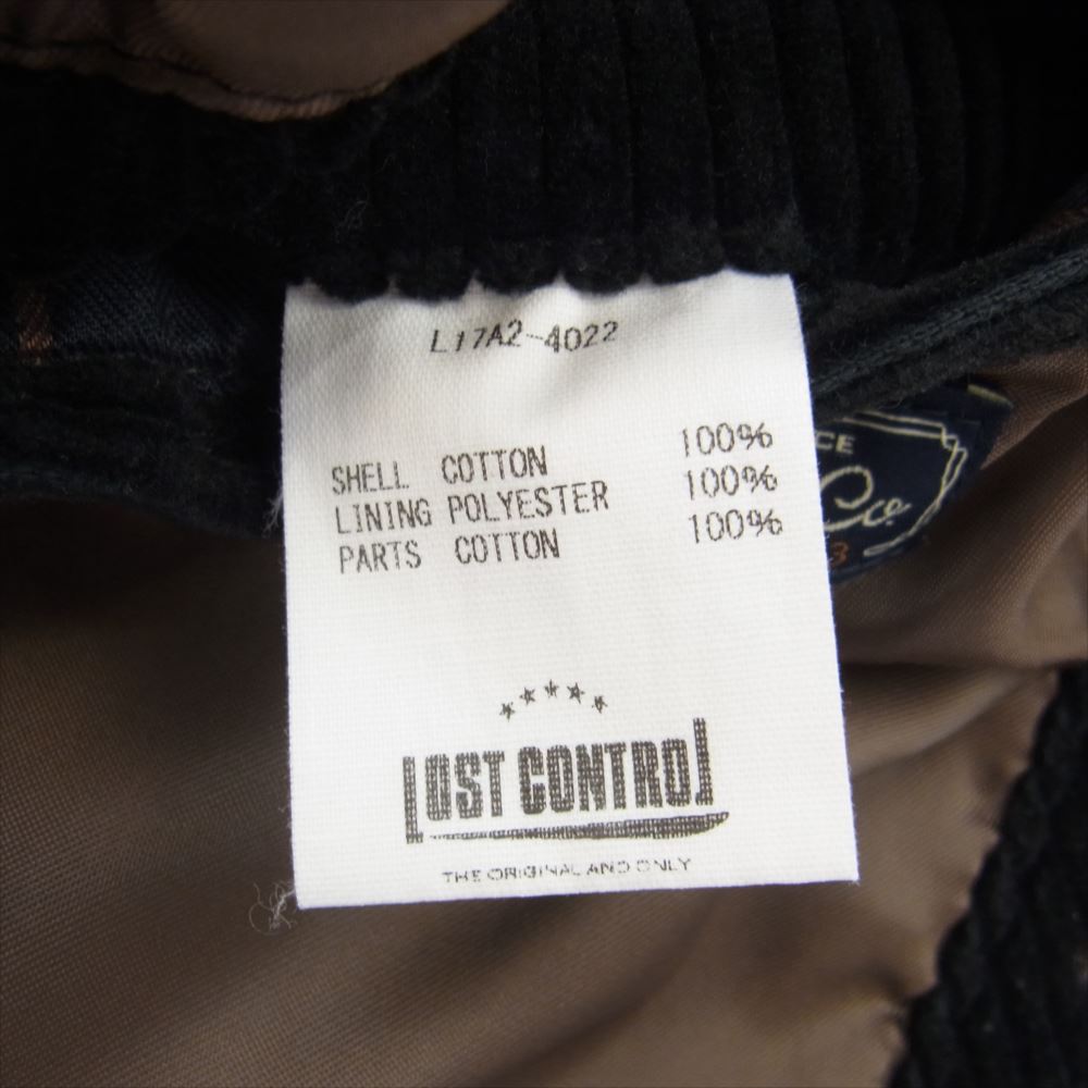 LOST CONTROL ロストコントロール L17A2-4022 SC Corduroy JKT チンストラップ ラウンドカラー コーデュロイ ジャケット カバーオール ブラック系 3【中古】