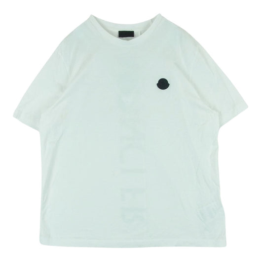 MONCLER モンクレール G10918C7B310 MAGLIA T-SHIRT バックロゴ プリント ラバーワッペン ロゴパッチ 半袖 Tシャツ カットソー ホワイト系 L【中古】